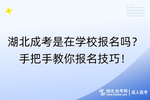 湖北成考是在學校報名嗎？手把手教你報名技巧！