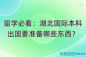 留學必看：湖北國際本科出國要準備哪些東西？