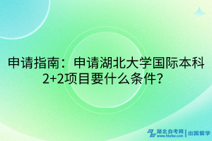 申請(qǐng)指南：申請(qǐng)湖北大學(xué)國(guó)際本科2+2項(xiàng)目要什么條件？