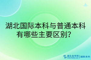 湖北國際本科與普通本科有哪些主要區(qū)別？