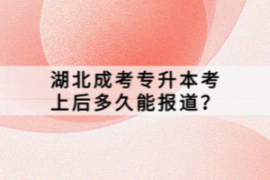 湖北成考專升本考上后多久能報道？