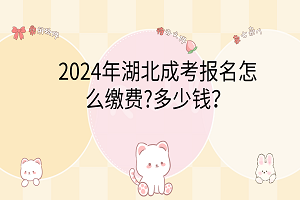 2024年湖北成考報(bào)名怎么繳費(fèi)?多少錢？