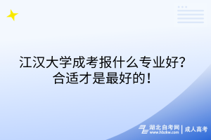江漢大學成考報什么專業(yè)好？合適才是最好的！
