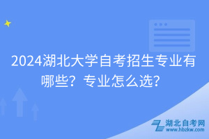 2024湖北大學(xué)自考招生專業(yè)有哪些？專業(yè)怎么選？