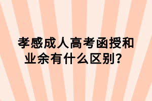 孝感成人高考函授和業(yè)余有什么區(qū)別？
