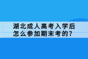 湖北成人高考入學(xué)后怎么參加期末考的？