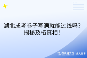 湖北成考卷子寫滿就能過線嗎？揭秘及格真相！
