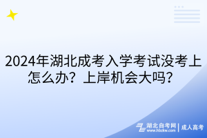 2024年湖北成考入學(xué)考試沒考上怎么辦？上岸機會大嗎？