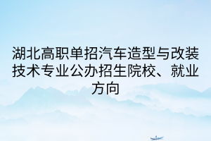 湖北高職單招汽車造型與改裝技術(shù)專業(yè)公辦招生院校、就業(yè)方向