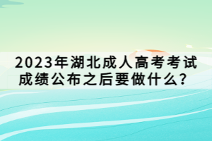 2023年湖北成人高考考試成績(jī)公布之后要做什么？
