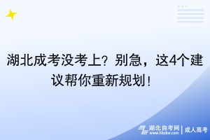湖北成考沒考上？別急，這4個建議幫你重新規(guī)劃！
