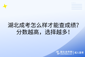 湖北成考怎么樣才能查成績？分數(shù)越高，選擇越多！