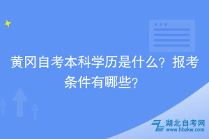 黃岡自考本科學歷是什么？報考條件有哪些？