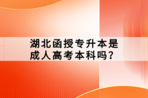 湖北函授專升本是成人高考本科嗎？
