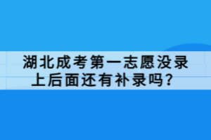 湖北成考第一志愿沒(méi)錄上后面還有補(bǔ)錄嗎？