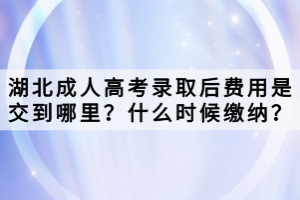 湖北成人高考錄取后費用是交到哪里？什么時候繳納？