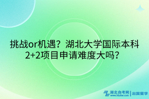 挑戰(zhàn)or機(jī)遇？湖北大學(xué)國(guó)際本科2+2項(xiàng)目申請(qǐng)難度大嗎？