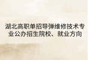 湖北高職單招導(dǎo)彈維修技術(shù)專業(yè)公辦招生院校、就業(yè)方向