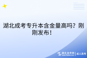 湖北成考專升本含金量高嗎？剛剛發(fā)布！