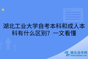 湖北工業(yè)大學(xué)自考本科和成人本科有什么區(qū)別？一文看懂