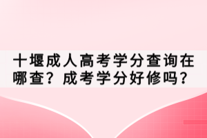 十堰成人高考學(xué)分查詢?cè)谀牟?？成考學(xué)分好修嗎？