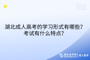 湖北成人高考的學(xué)習(xí)形式有哪些？考試有什么特點？