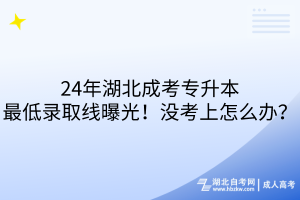 24年湖北成考專升本最低錄取線曝光！沒考上怎么辦？