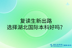 復讀生新出路！選擇湖北國際本科好嗎？