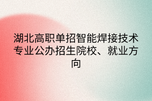 湖北高職單招智能焊接技術(shù)專業(yè)公辦招生院校、就業(yè)方向