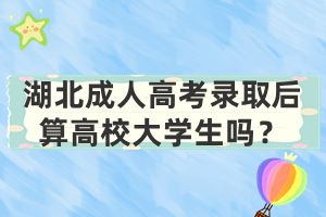 湖北成人高考錄取后算高校大學生嗎？