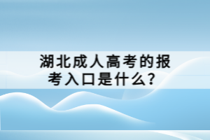 湖北成人高考的報(bào)考入口是什么？