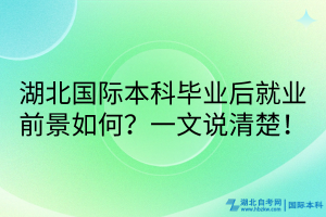 湖北國際本科畢業(yè)后就業(yè)前景如何？一文說清楚！