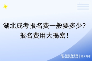湖北成考報(bào)名費(fèi)一般要多少？報(bào)名費(fèi)用大揭密！
