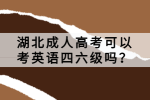 湖北成人高考可以考英語(yǔ)四六級(jí)嗎？