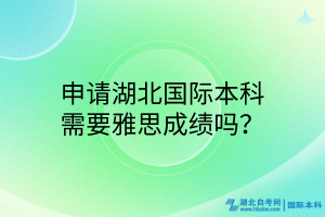 申請湖北國際本科需要雅思成績嗎？