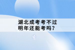 湖北成考考不過明年還能考嗎？