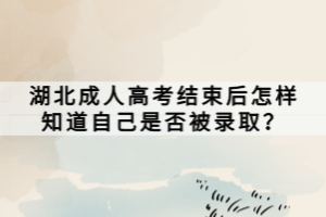 湖北成人高考結(jié)束后怎樣知道自己是否被錄取？