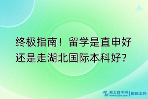 終極指南！留學(xué)是直申好還是走湖北國際本科好？