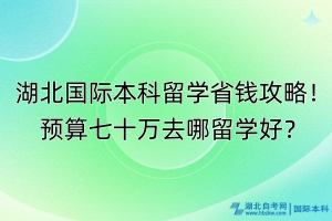 湖北國際本科留學省錢攻略！預算七十萬去哪留學好？