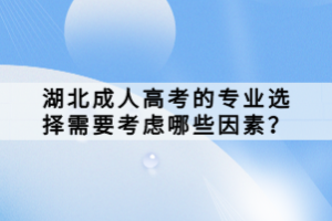 湖北成人高考的專業(yè)選擇需要考慮哪些因素？