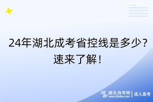 24年湖北成考省控線是多少？速來了解！