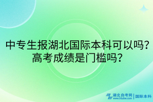 中專生報(bào)湖北國(guó)際本科可以嗎？高考成績(jī)是門(mén)檻嗎？