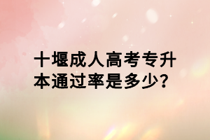 十堰成人高考專升本通過率是多少？