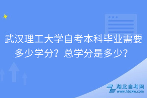 武漢理工大學(xué)自考本科畢業(yè)需要多少學(xué)分？總學(xué)分是多少？