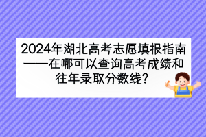 2024年湖北高考在哪可以查詢高考成績和往年錄取分?jǐn)?shù)線？