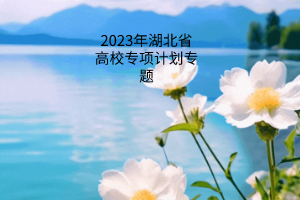 2023年湖北省高校專(zhuān)項(xiàng)計(jì)劃專(zhuān)題