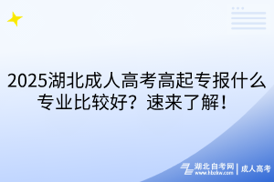 2025湖北成人高考高起專報什么專業(yè)比較好？速來了解！