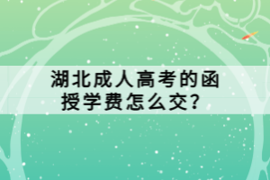 湖北成人高考的函授學(xué)費怎么交？