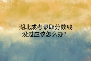湖北成考錄取分?jǐn)?shù)線(xiàn)沒(méi)過(guò)應(yīng)該怎么辦？