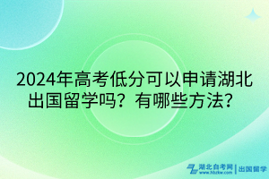 2024年高考低分可以申請湖北出國留學(xué)嗎？有哪些方法？